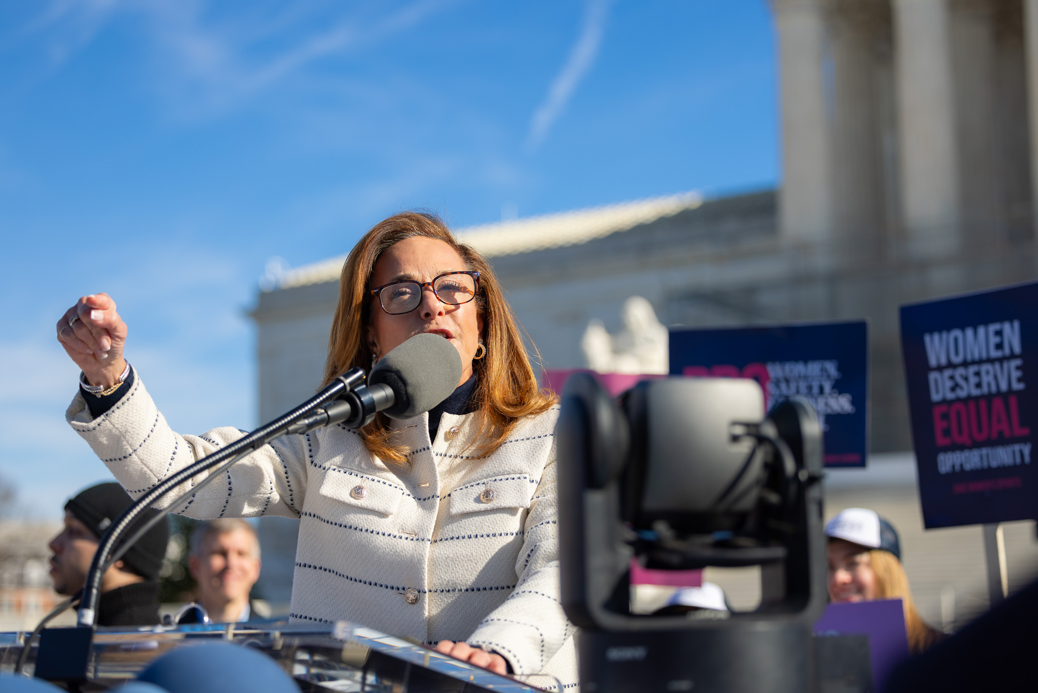 Chairwoman McClain Stands With Female Athletes at Supreme Court Rally